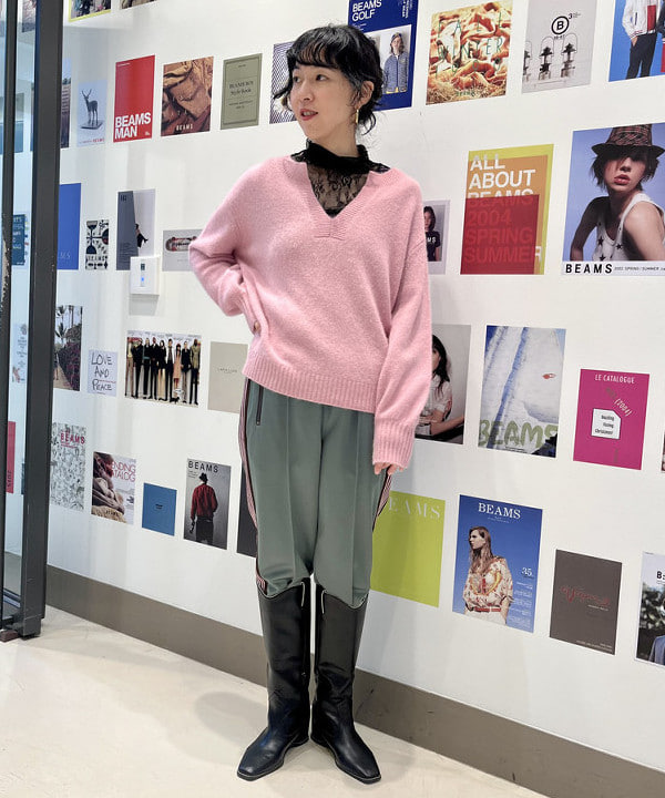 kigoさんの「BEAMS WOMEN｜Ray BEAMS / ストレッチ レース ハイネック トップス」を使ったコーディネート