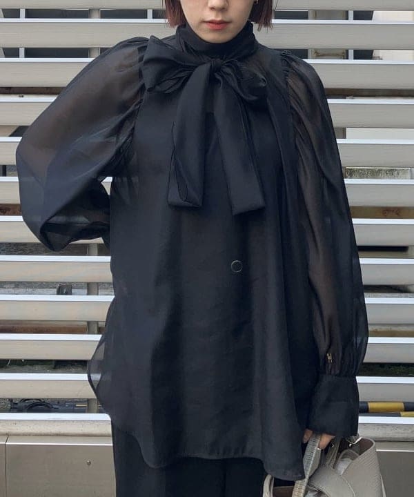 SAKAIさんの「BEAMS WOMEN｜オーガンジー リボンブラウス」を使ったコーディネート