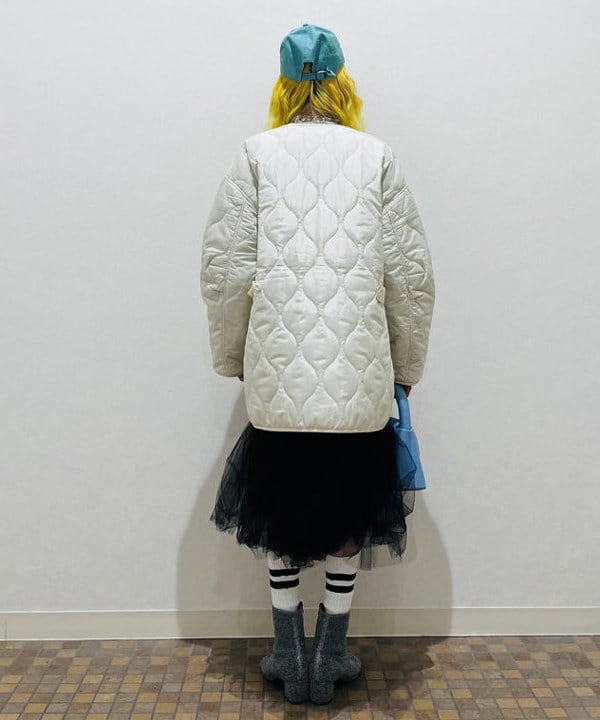 ひるてぃさんの「BEAMS WOMEN｜キルティング ノーカラー ブルゾン」を使ったコーディネート