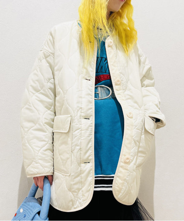 ひるてぃさんの「BEAMS WOMEN｜キルティング ノーカラー ブルゾン」を使ったコーディネート
