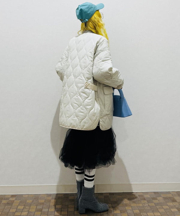 ひるてぃさんの「BEAMS WOMEN｜キルティング ノーカラー ブルゾン」を使ったコーディネート
