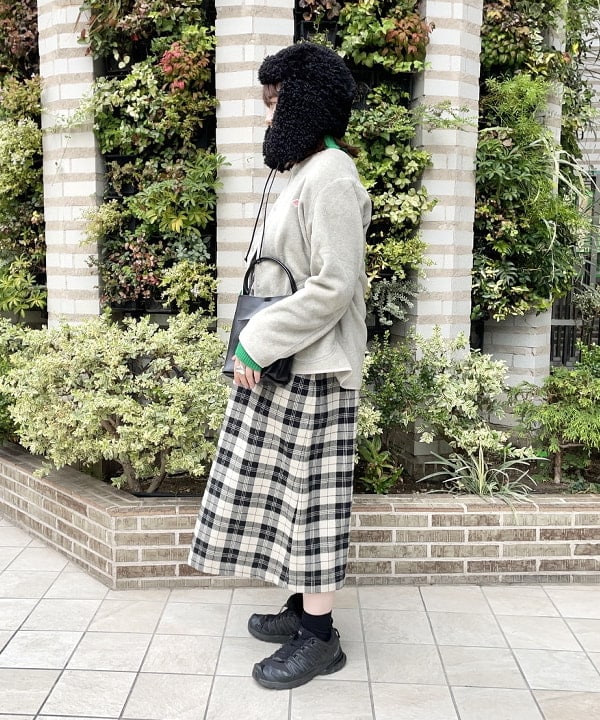 田中 里実さんの「BEAMS WOMEN｜DANTON / ノーカラー フリース ジャケット」を使ったコーディネート