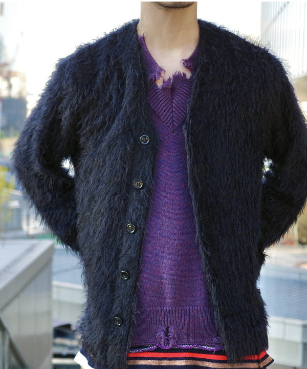 美品】Sefr OSHO テクニカルモヘヤ Vネック カーディガン セファー