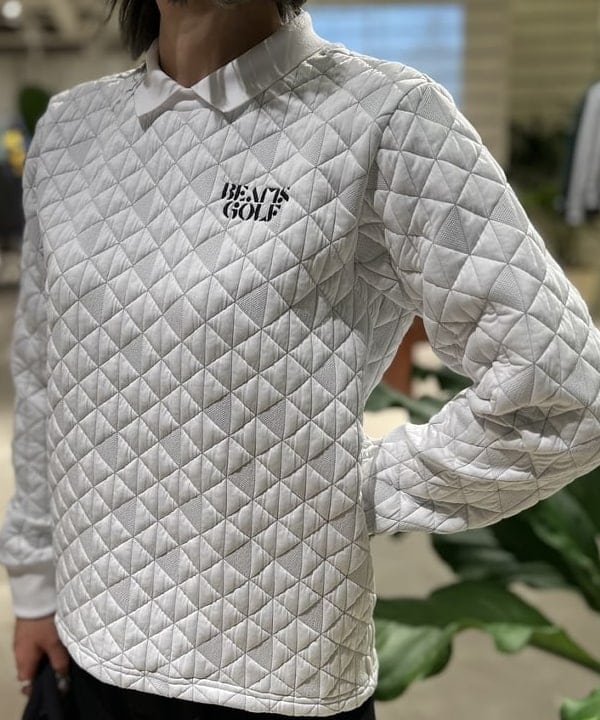 ★最終値下★超美品★BEAMS GOLFダイヤキルト プルオーバーＬゴルフウェア リュちん BEAMS GOLFダイヤキルト プルオーバーLゴルフウェア ☆最終