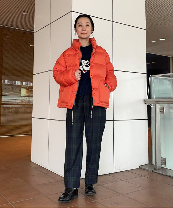 にしだてさんの「BEAMS WOMEN｜BEAMS BOY / ポリエステル ウール シンチ バック スラックス」を使ったコーディネート