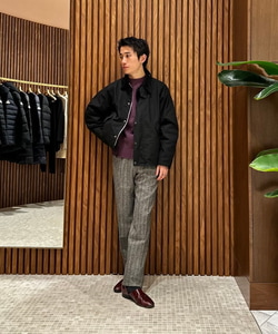 BEAMS F（ビームスF）GTA / SERGIO ヘリンボーン 1プリーツ