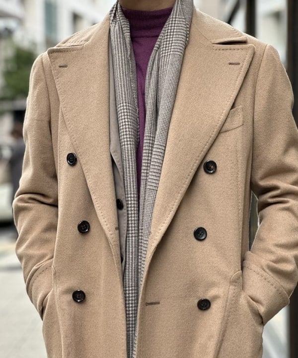 新品 BEAMS 監修 モアレス ウールライク ポロコート L 紺