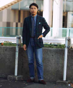 BEAMS F（ビームスF）ASCOT / ミニ ボーダー ニット ネクタイ（スーツ