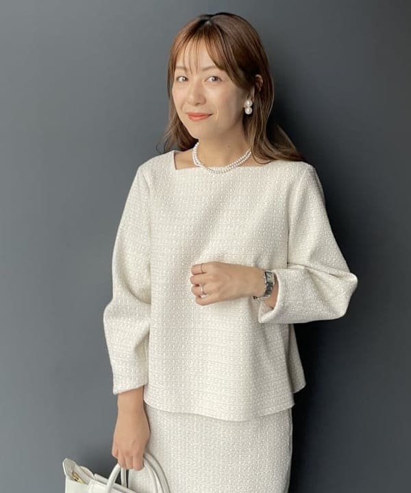 住吉　明佳さんの「BEAMS WOMEN｜Demi-Luxe BEAMS / ツイード セミタイトスカート＊」を使ったコーディネート