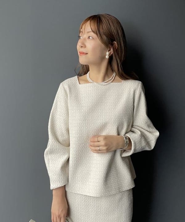 住吉　明佳さんの「BEAMS WOMEN｜Demi-Luxe BEAMS / ツイード セミタイトスカート＊」を使ったコーディネート