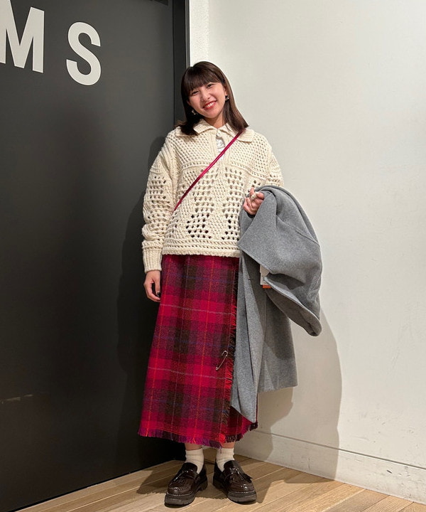 BEAMS BOY / ハリスツイード フリンジ スカート 23FW|BEAMS WOMEN