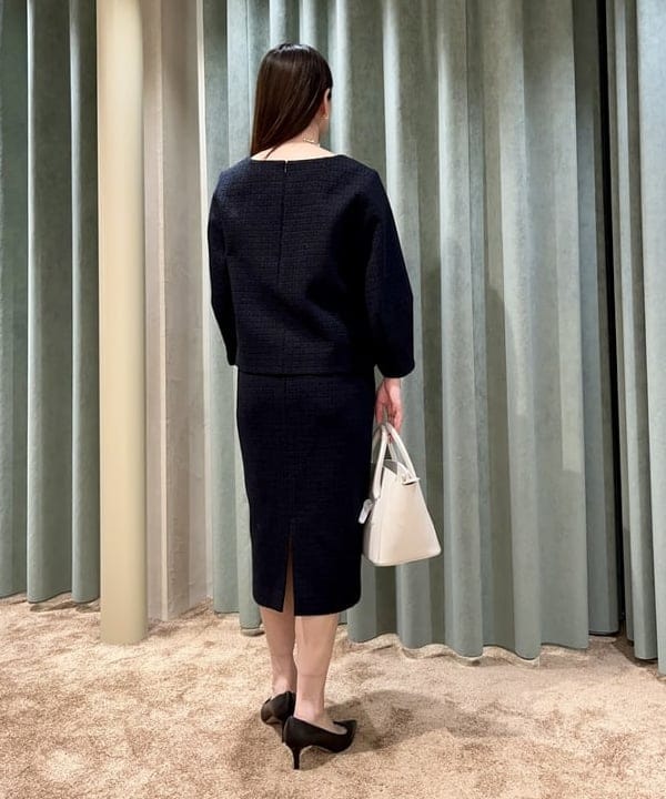 関 桂子さんの「BEAMS WOMEN｜Demi-Luxe BEAMS / ツイード ランタンスリーブ プルオーバー＊」を使ったコーディネート