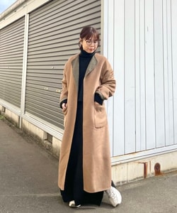 GIRL｜タートルネックニットフレアロングワンピース | Rakuten