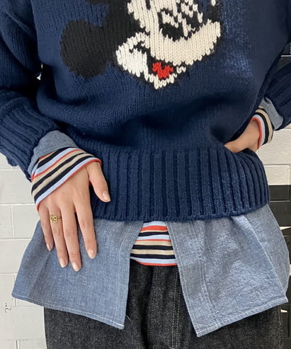 小原 もこさんの「BEAMS WOMEN｜【別注】BUZZ RICKSON'S / シャンブレー ロングスリーブ シャツ」を使ったコーディネート