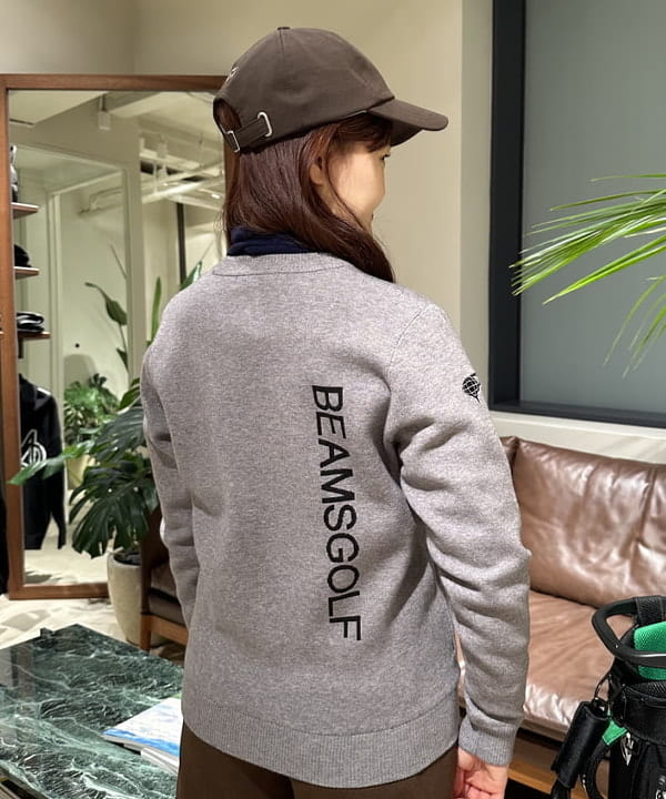 BEAMS GOLF ビームスゴルフ 襟付 スウェットトレーナー ネイビー