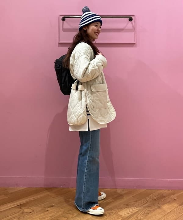佐々木 南美さんの「BEAMS WOMEN｜キルティング ノーカラー ブルゾン」を使ったコーディネート