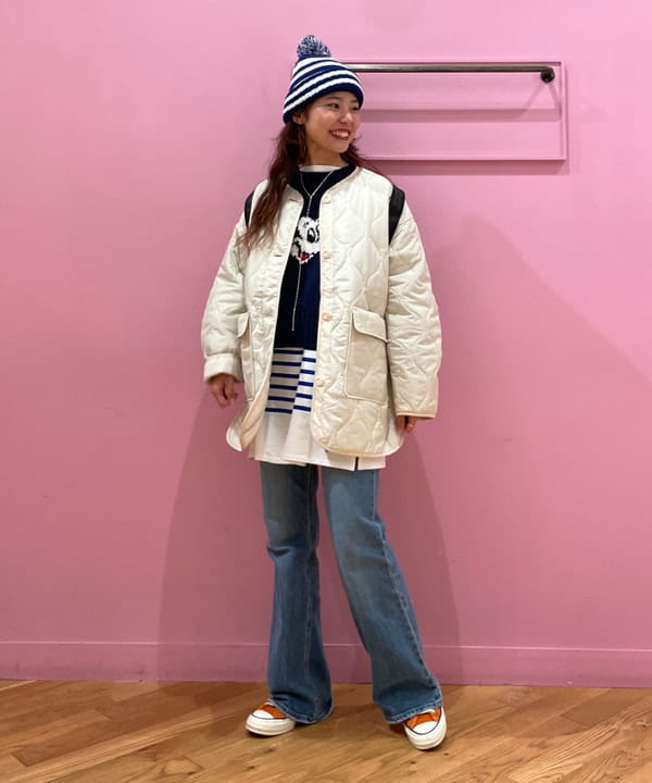 佐々木 南美さんの「BEAMS WOMEN｜キルティング ノーカラー ブルゾン」を使ったコーディネート