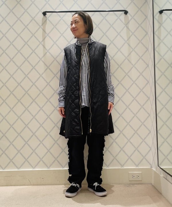 つぼさんの「BEAMS WOMEN｜ロンドンストライプ ボタンダウンシャツ」を使ったコーディネート