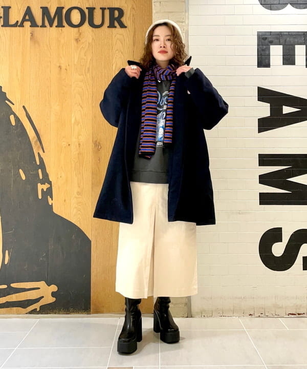 Ray BEAMS / ボーダー リブ ニット マフラー|BEAMS WOMEN(ビームス