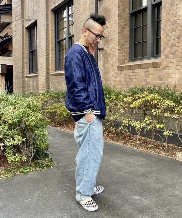 【XLサイズ】【ネイビー】【極美品】【BEAMS】【スタジャン】【羊革】袖レザー 極美品】【BEAMS】【希少XLサイズ】【スタジャン】ネイビー【羊革】袖