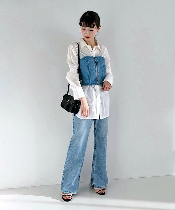 shibataさんの「BEAMS WOMEN｜upper hights × Demi-Luxe BEAMS / 別注 THE BUSTIER トップス」を使ったコーディネート