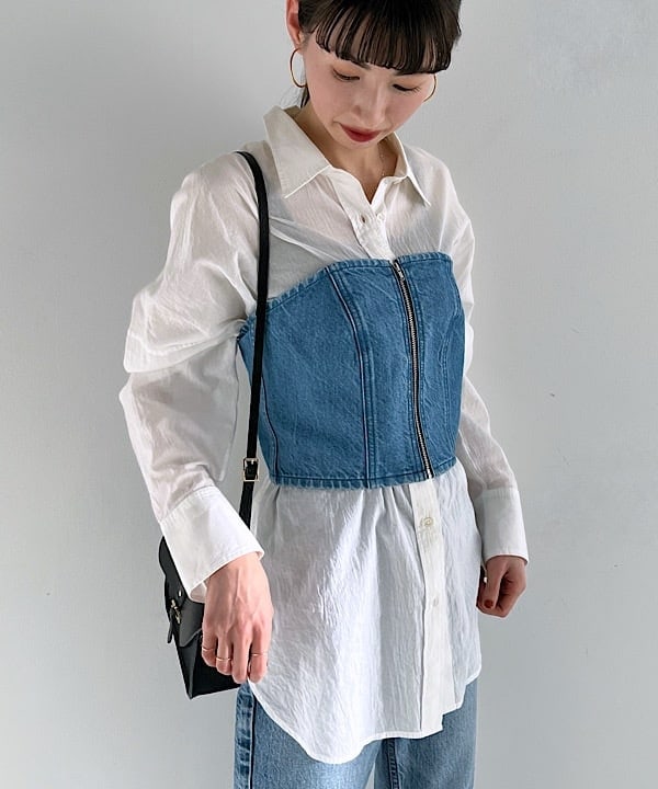 shibataさんの「BEAMS WOMEN｜upper hights × Demi-Luxe BEAMS / 別注 THE BUSTIER トップス」を使ったコーディネート