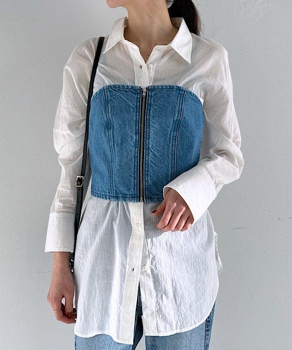 shibataさんの「BEAMS WOMEN｜upper hights × Demi-Luxe BEAMS / 別注 THE BUSTIER トップス」を使ったコーディネート