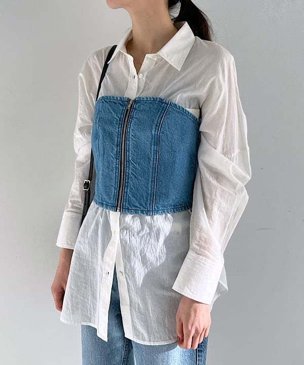 shibataさんの「BEAMS WOMEN｜upper hights × Demi-Luxe BEAMS / 別注 THE BUSTIER トップス」を使ったコーディネート