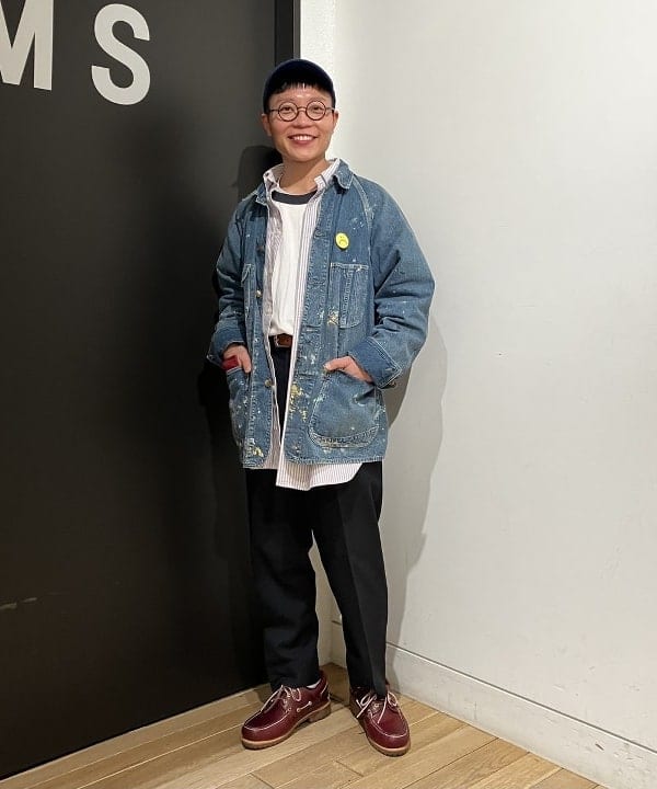 土田 達也さんの「BEAMS WOMEN｜BEAMS BOY / ポリエステル ウール シンチ バック スラックス」を使ったコーディネート
