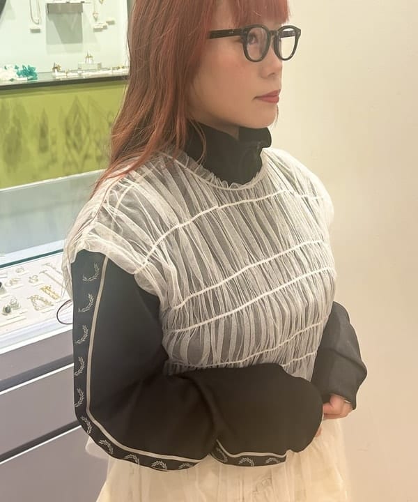 オカベ　アヤカさんの「BEAMS WOMEN｜Ray BEAMS / タフタ ギャザー ティアード スカート」を使ったコーディネート