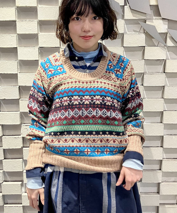 小原 もこさんの「BEAMS WOMEN｜BEAMS BOY / ラメ リブ クルー ソックス NEW」を使ったコーディネート