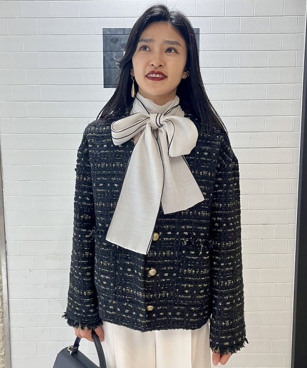 五十峯 さよさんの「BEAMS WOMEN｜オーガンジー リボンブラウス」を使ったコーディネート