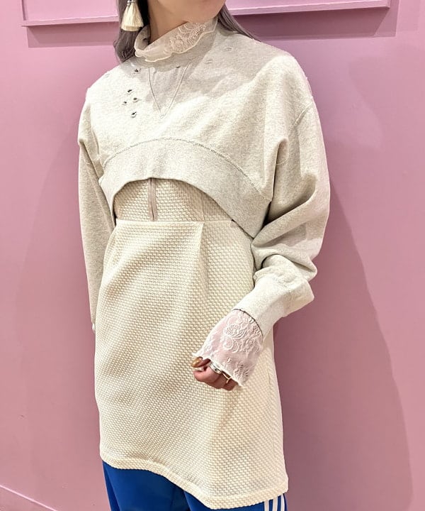椎葉 未琴さんの「BEAMS WOMEN｜Ray BEAMS / ストレッチ レース ハイネック トップス」を使ったコーディネート