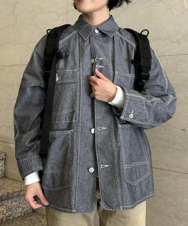 葵さんの「BEAMS WOMEN｜【別注】BUZZ RICKSON'S / シャンブレー ロングスリーブ シャツ」を使ったコーディネート