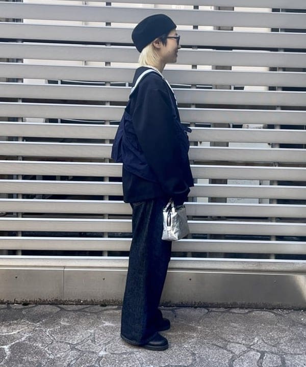 みりさんの「BEAMS WOMEN｜ナバルボーダー ビッグ ボートネック カットソー」を使ったコーディネート