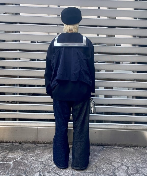 みりさんの「BEAMS WOMEN｜ナバルボーダー ビッグ ボートネック カットソー」を使ったコーディネート