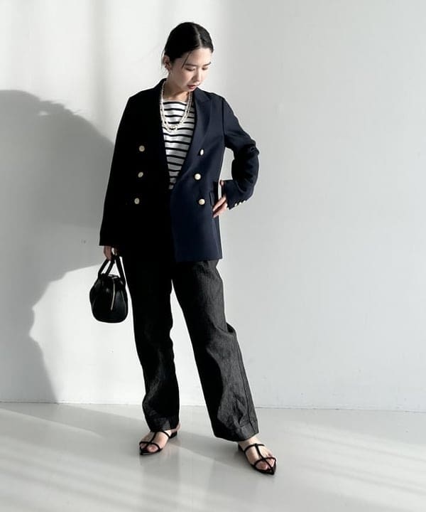 佐藤 美樹さんの「BEAMS WOMEN｜エディター坪田あさみ × woadblue × Demi-Luxe BEAMS / 別注 2タック デニムパンツ」を使ったコーディネート