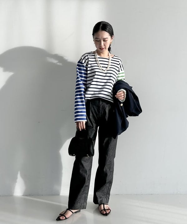 佐藤 美樹さんの「BEAMS WOMEN｜エディター坪田あさみ × woadblue × Demi-Luxe BEAMS / 別注 2タック デニムパンツ」を使ったコーディネート