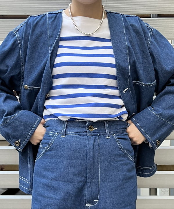 ミナミマリコさんの「BEAMS WOMEN｜ナバルボーダー ビッグ ボートネック カットソー」を使ったコーディネート