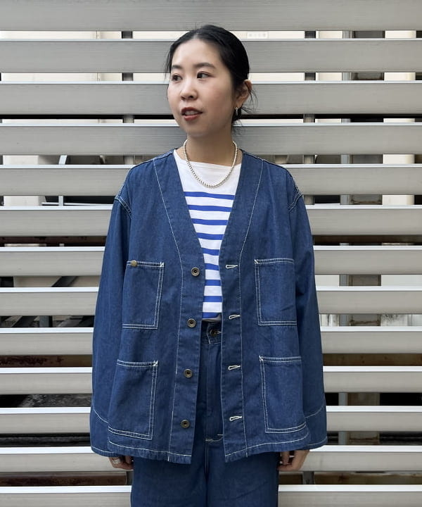 ミナミマリコさんの「BEAMS WOMEN｜ナバルボーダー ビッグ ボートネック カットソー」を使ったコーディネート