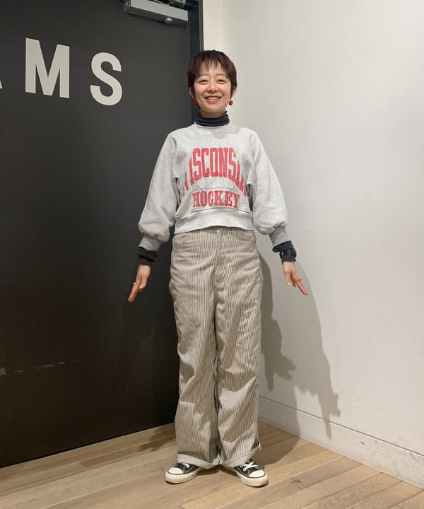 矢野(青木)優香さんの「BEAMS WOMEN｜BEAMS BOY / リブ タートル ロングスリーブ」を使ったコーディネート