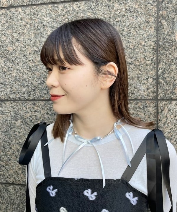 田中 里実さんの「BEAMS WOMEN｜テレコ リブ クルーネック トップス」を使ったコーディネート