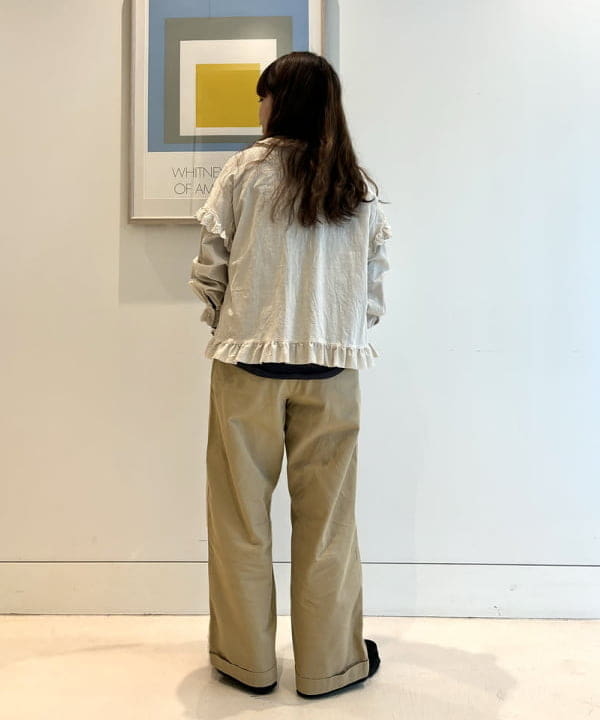 カスタニ モモノさんの「BEAMS WOMEN｜BEAMS BOY / リブ クルー 7分袖 カットソー」を使ったコーディネート