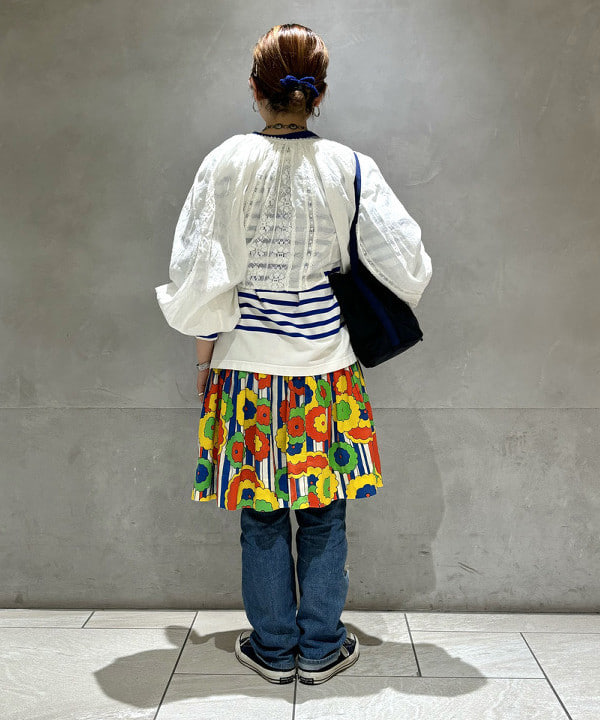 吉野 多恵さんの「BEAMS WOMEN｜Healthknit × BEAMS BOY / ワッフル ボーダー Tシャツ」を使ったコーディネート