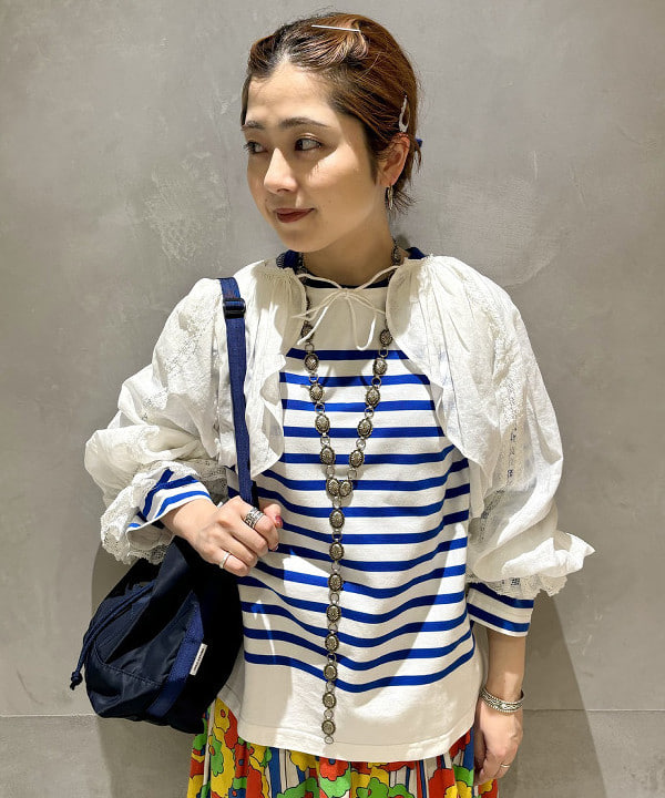 吉野 多恵さんの「BEAMS WOMEN｜Healthknit × BEAMS BOY / ワッフル ボーダー Tシャツ」を使ったコーディネート