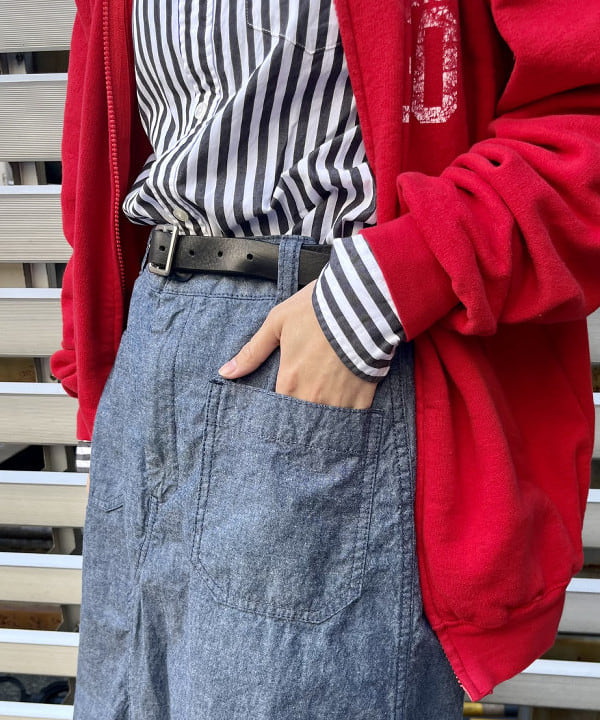 ミナミマリコさんの「BEAMS WOMEN｜BEAMS BOY / 25mm WASH ベルト」を使ったコーディネート