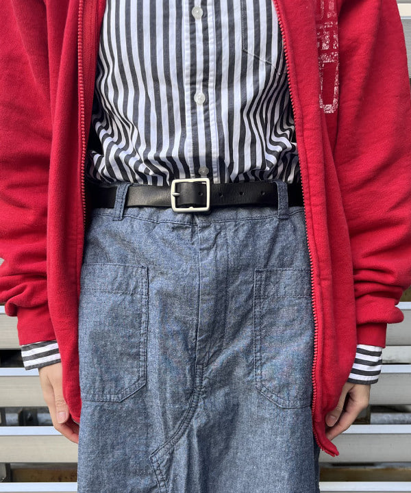 ミナミマリコさんの「BEAMS WOMEN｜BEAMS BOY / 25mm WASH ベルト」を使ったコーディネート