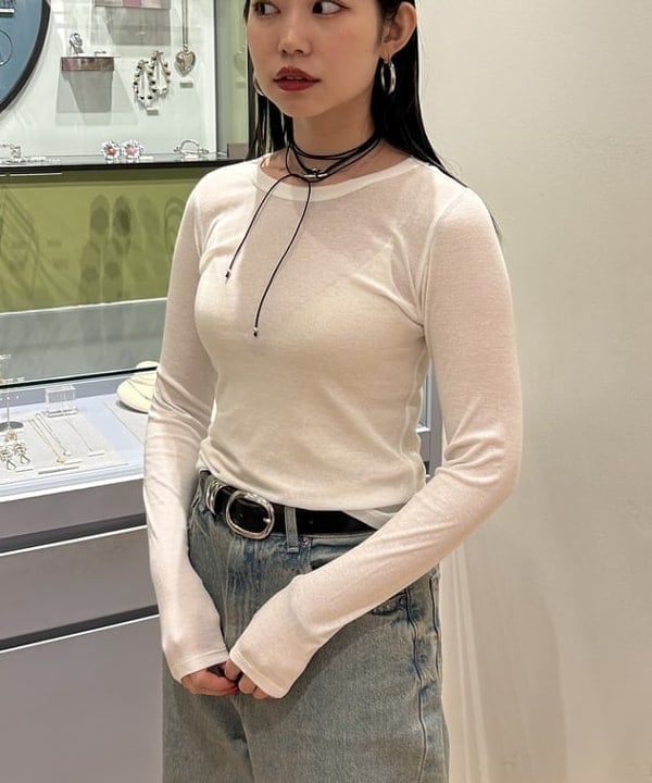 ayaneさんの「BEAMS WOMEN｜テレコ リブ クルーネック トップス」を使ったコーディネート