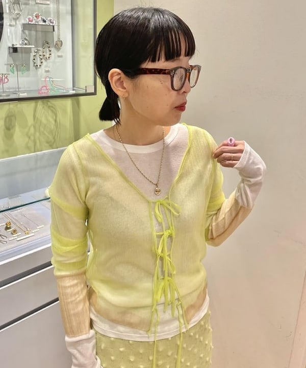 キホさんの「BEAMS WOMEN｜テレコ リブ クルーネック トップス」を使ったコーディネート