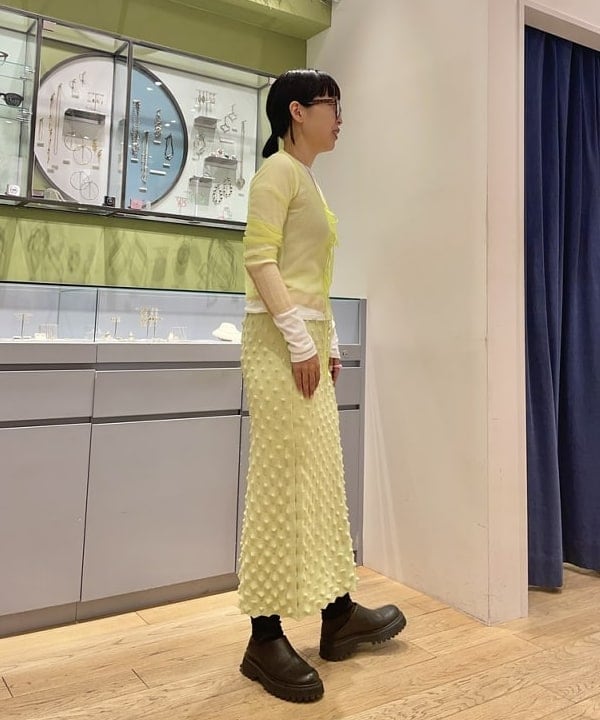 キホさんの「BEAMS WOMEN｜テレコ リブ クルーネック トップス」を使ったコーディネート
